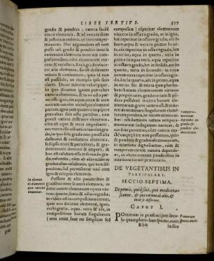 De Vegetantibus In Particulari. Sectio Septima.