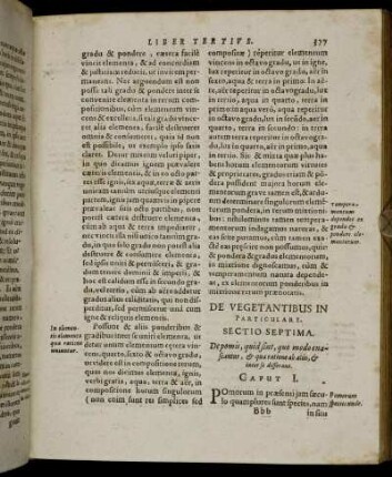 De Vegetantibus In Particulari. Sectio Septima.