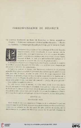 2. Pér. 33.1886: Correspondance de Belgique