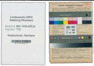 Entnazifizierung Hermann Kretzschmar , geb. 13.12.1907 (Kaufmaennischer Angestellter)