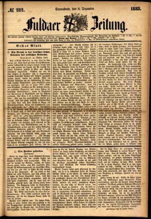 Ausgabe vom Samstag, den 08. Dezember 1883.