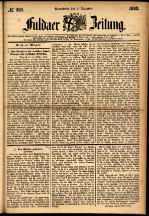 Ausgabe vom Samstag, den 08. Dezember 1883.