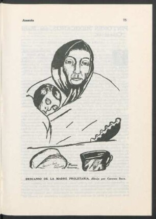 Descanso de la madre proletaria : dibujo por Carmen Saco