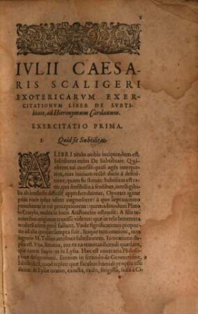 Exotericarum exercitationum liber XV., de subtililate