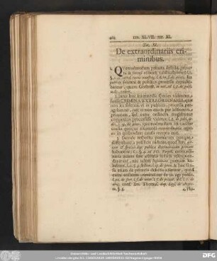 Tit. XI. De extraordinariis criminibus.