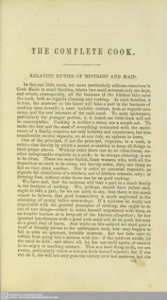 Duties of mistress and maid