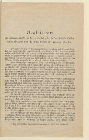 Begleitwort