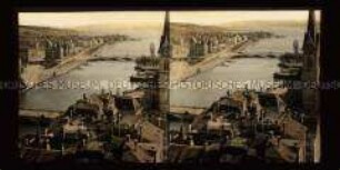 Blick über Stadt mit Rhein und Bodensee, Konstanz