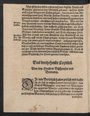 Das dreitzehende Capittel. Von den Heusern Bißhausen und Boventen.