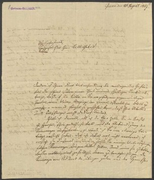 Brief an Jacob Grimm : 15.08.1817-20.04.1836