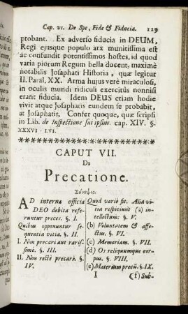 Caput VII. De Precatione