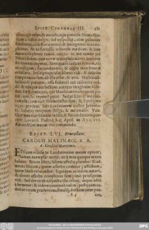 Epist. LVI. Bruxellam. Carolo Malinaeo, V. A. A. Consiliis Maritimis.