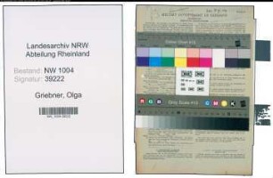 Entnazifizierung Olga Griebner , geb. 26.01.1895 (Lehrerin)