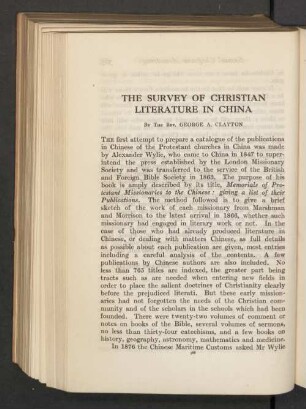 The survey of christian literature in China