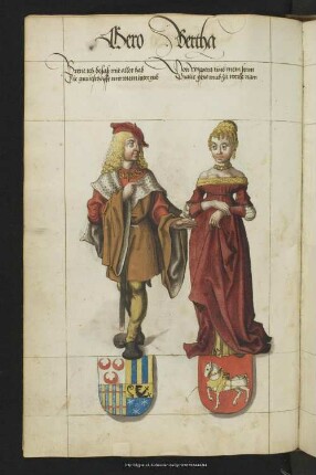 Bl. 42v: Gero, Bertha : Gero Gf. v. Brehna, lebte noch 1089 (S. d. Dietrich II.) oo Bertha v. Schwarzburg, T. d. Sizzo II.