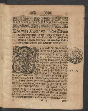 Das walt Gott/ der unsers Lebens Krafft/ [...]