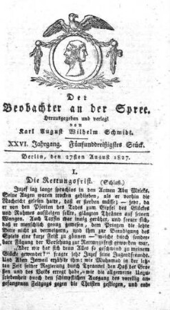 35. Stueck, 27. August 1827