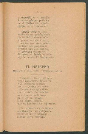 El matrero : Dedicado a Juan Sozzi y Fernándo Landa