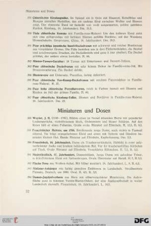 Miniaturen und Dosen (Nr. 388-395)