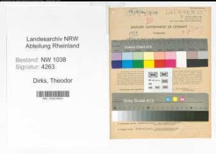 Entnazifizierung Theodor Dirks , geb. 23.09.1896 (Angestellter)