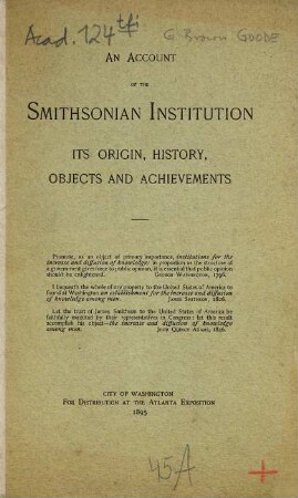 An Account of the Smithsonian Institution