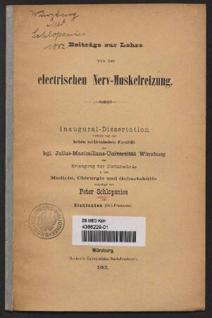 Beiträge zur Lehre von der electrischen Nerv-Muskelreizung