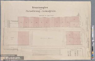 Situationsplan zur Parzellirung der Lehmgrube.