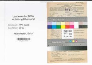 Entnazifizierung Erich Moellmann , geb. 09.05.1920 (Tischler)