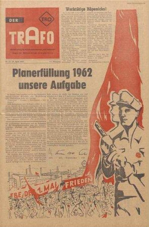 TRO-Betriebszeitung 'Der Trafo'; Nr. 15/1962 (27. April 1962)