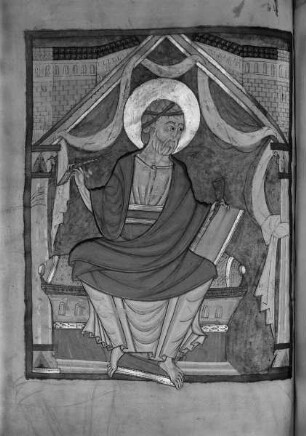 Ms II 175, Evangeliar. fol. 57v: Evangelistenbild Markus