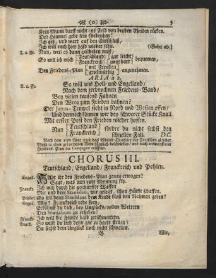 Chorus III. Teutschland / Engelland / Franckreich und Pohlen.