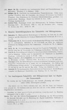 B. Einzelne Entwicklungsphasen des Unterrichts- und Bildungswesens.