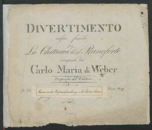 Divertimento assai facile per la Chittarra ed il Pianoforte : Op. 38.