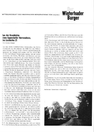 Aus der Geschichte eines Eppendorfer Herrensitzes, des Lusthofes 21