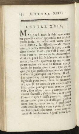 Lettre XXIX. - Lettre XXII.