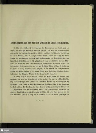 Wohnhäuser aus der Zeit der Gotik und Früh-Renaissance