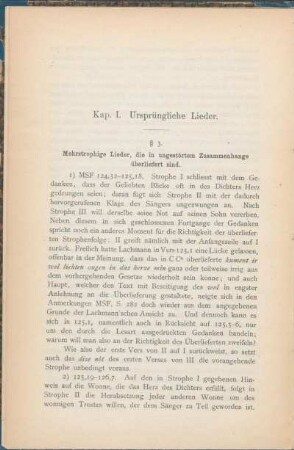 Kap. I. Ursprüngliche Lieder.