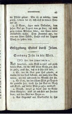 Gesetzgebung Gottes durch Jesum.