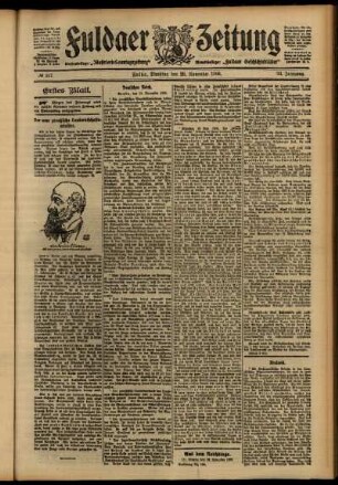 Erste Ausgabe vom Dienstag, den 20. November 1906.