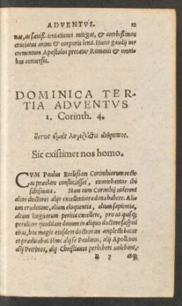 Dominica Tertia Adventus ...