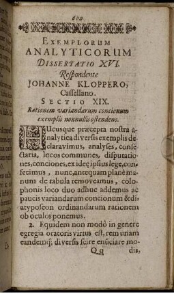Dissertatio XVI. Sectio XIX. Rationem variandarum concionum exemplis nonnullis ostendens.