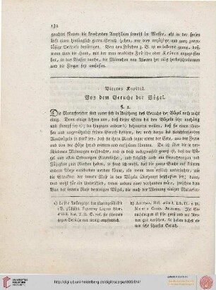 Viertes Kapitel. Von dem Geruche der Vögel