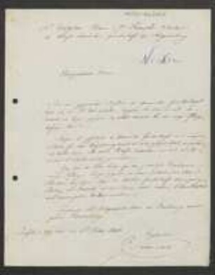 Brief von Napoléon Nicklès an August Emanuel Fürnrohr