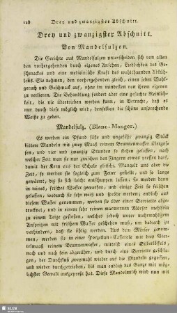 Drey und zwanzigster Abschnitt. Von Mandelsulzen