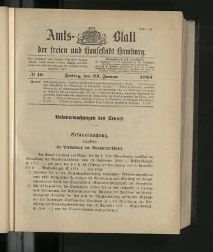 No. 16, 23. Januar 1920