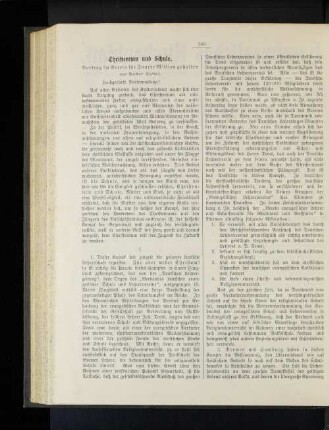 Christentum und Schule. Vortrag im Verein für Innere Mission gehalten von Pastor Siebel.