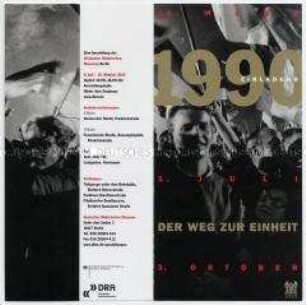 Einladungskarte zur Eröffnung der Ausstellung "1990 - Der Weg zur Einheit" im Deutschen Historischen Museum