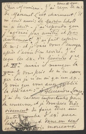 Brief an Ludwig Strecker (senior) und Ludwig Strecker an B. Schott's Söhne : 11.03.1910