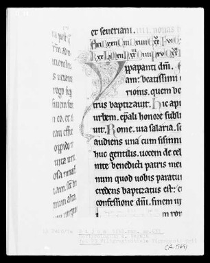Martyrologium und Regula S. Benedicti: Initiale Y