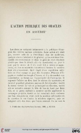 L'action publique des oracles en Assyrie